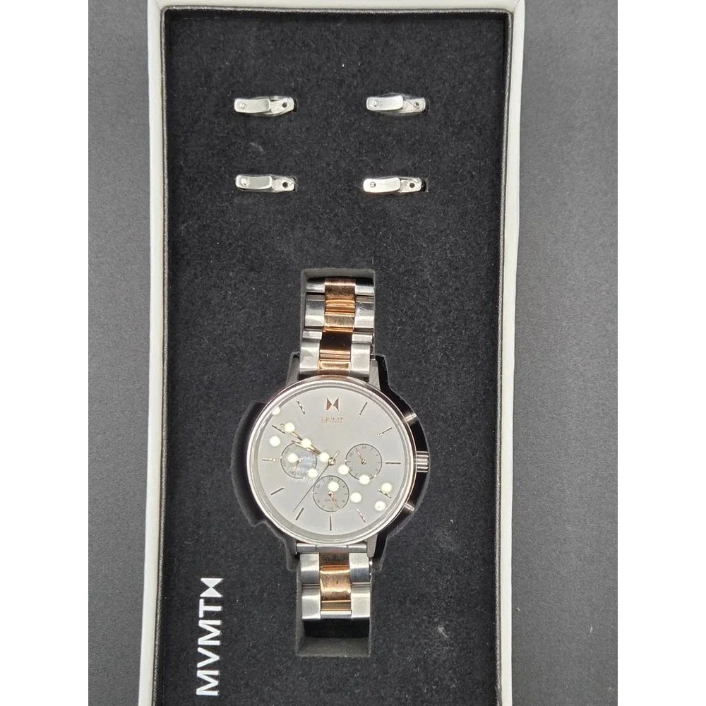 MVMT Nova Multi-Function Watch Silver Rose Gold‎ Two Tone Stainless Steel Women
